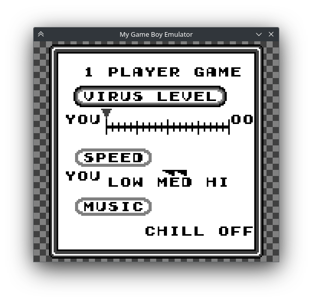 Image of the Dr. Mario menu screen
